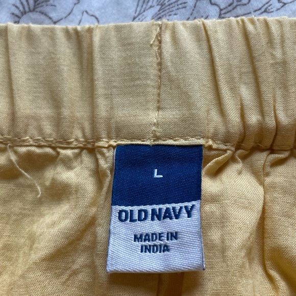 Old Navy Butter Yellow Eyelet Cotton Pull On Midi Skirt Large Cottagecore Dainty - Picture 4 of 10